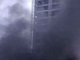 Incêndio atinge prédio em construção ao lado da estação Presidente Altino