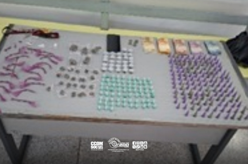 Homem é preso em flagrante pela Polícia Militar com 264 porções de droga no Jardim Júlio
